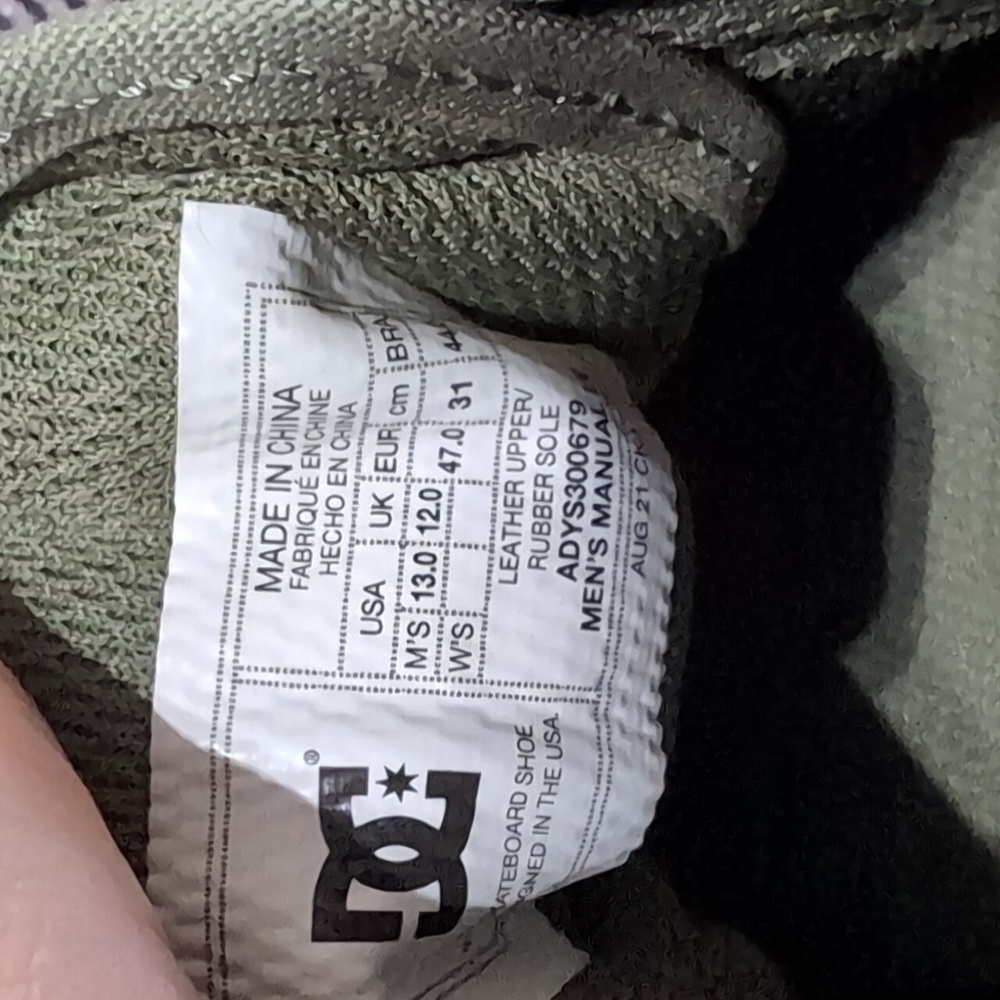 DC Manual Men's Olive Suede Sneakers - Picture 5 of 5